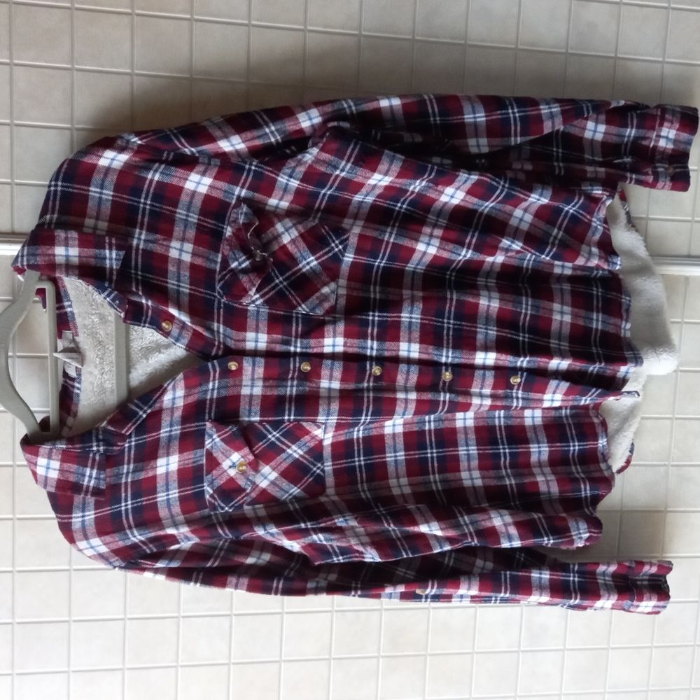 Passport flannel button down plaid shirt